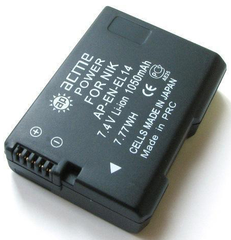 Аккумулятор (батарейный блок) для фотокамеры Acmepower AP-EN-EL14 1050mAh 7.4V Li-Ion